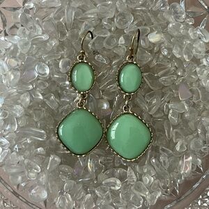 Mint Green Pierced Dangle Fashion Earrings
